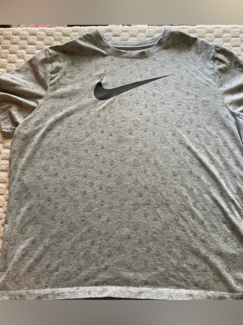 Nike Men’s Gray Logo Tee – Heather Gray Short Sleeve Shirt XXL